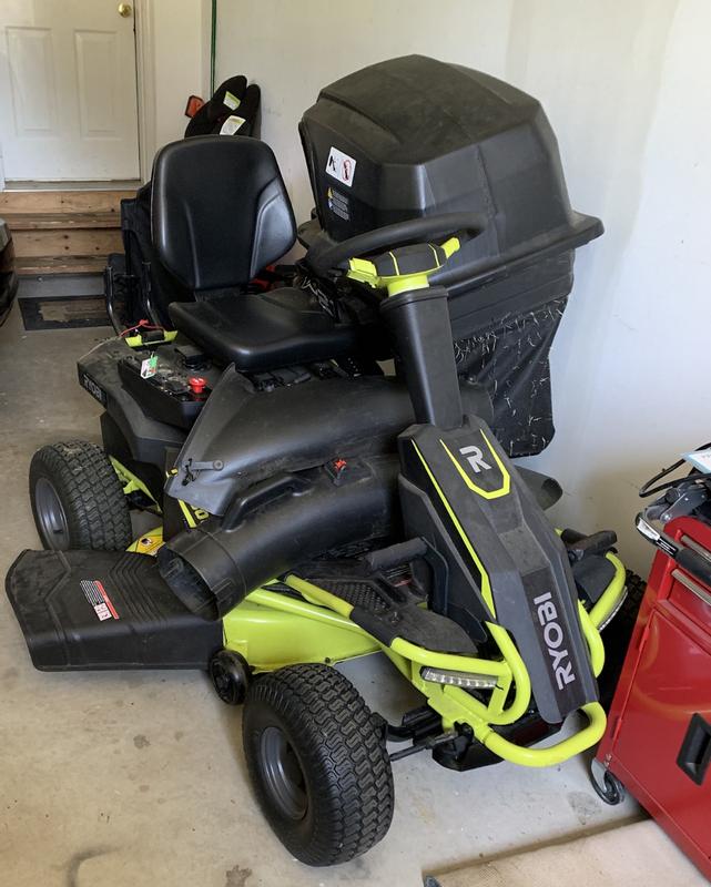 Ryobi 38 inches 100 ah battery electric rear engine riding lawn mower ry48111 hot sale