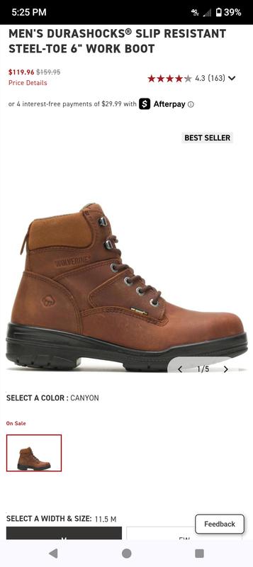 Wolverine Durashock Canyon Work Boot Durashocks Slip-Resistant 6 main image 3
