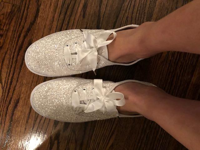 gold glitter kate spade keds