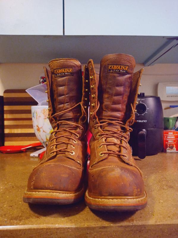 Carolina Men's Linesman 10" Waterproof Composite Toe Work Boots, Brown Leather, Hook & Loop, CA1904