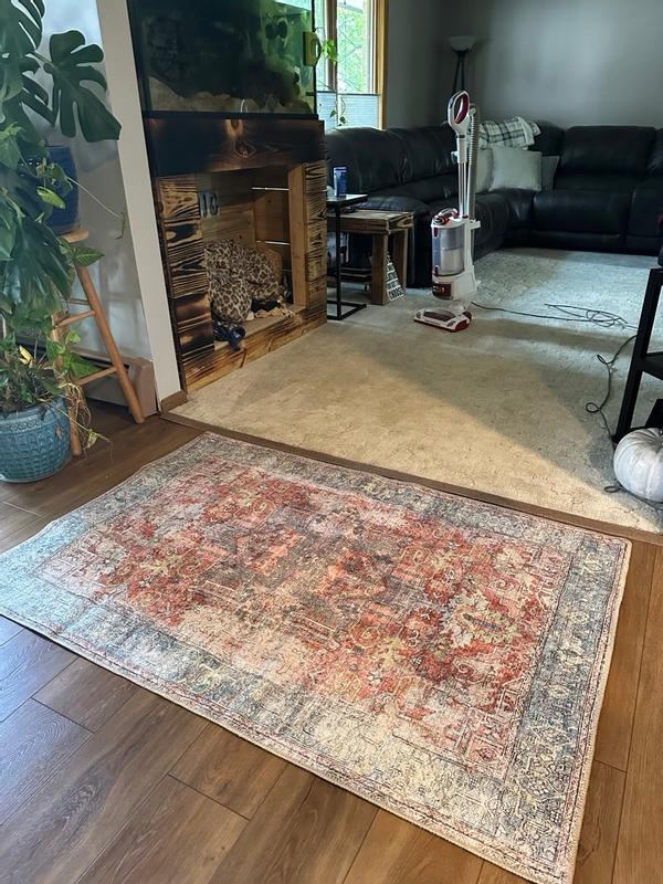 World Rug Gallery 2 X 3 (ft) Blue Indoor Oriental Machine Washable Area ...