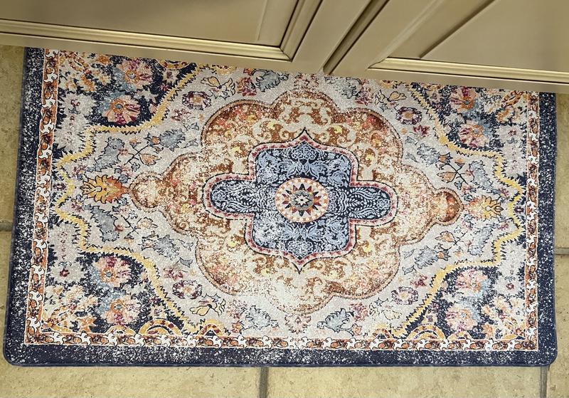 World Rug Gallery 2-ft x 3-ft Multi PVC Rectangular Indoor Decorative ...
