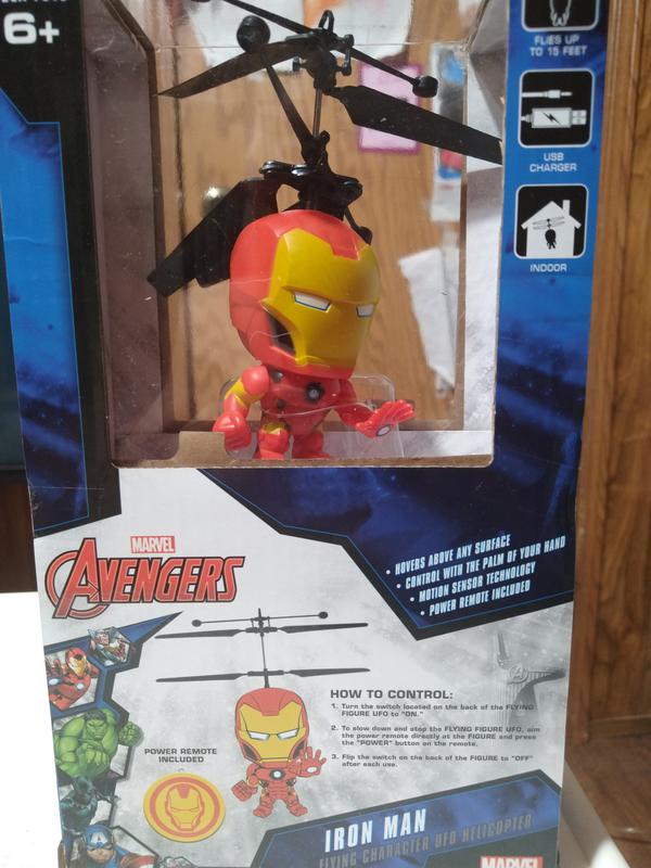 Marvel Iron Man Flying Figure Helicopter - IR UFO Big Head RC Toy
