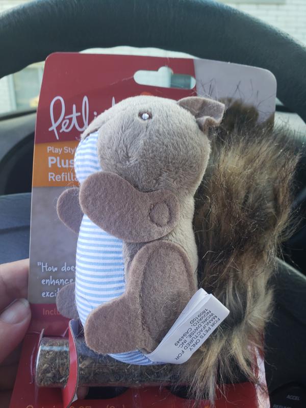 Frisco Squirrel Plush Cat Toy with Refillable Catnip