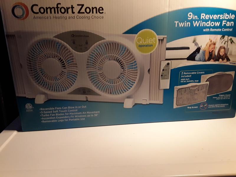 Comfort Zone 9 In 3 Speed Expandable Reversible Twin Window Fan With Remote Control And Removable Cover And Bug Screen In The Portable Fans Department At Lowes Com