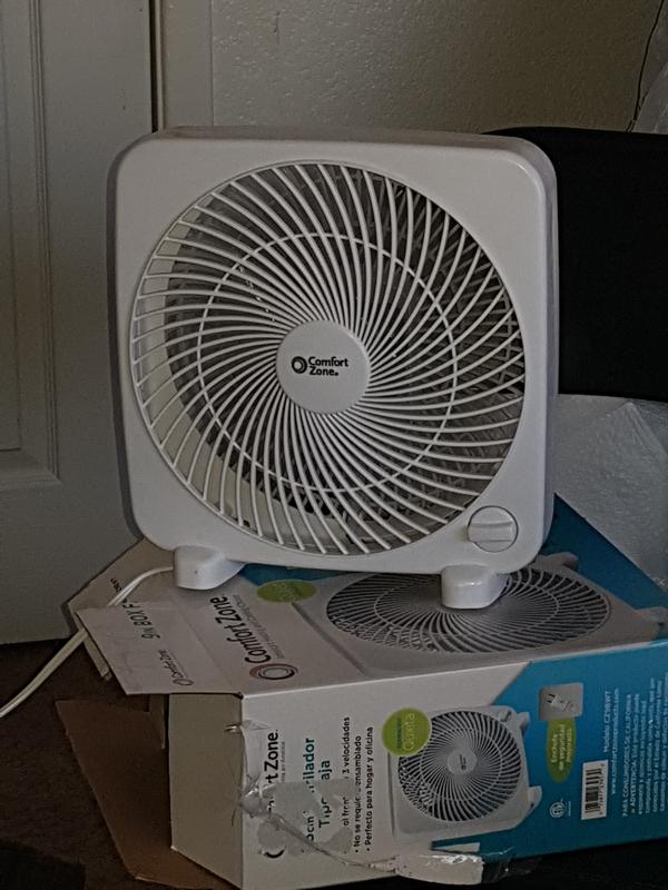 Comfort Zone 9 2 Speed Portable Box Fan In White Comfort Zone H2 Brands Group