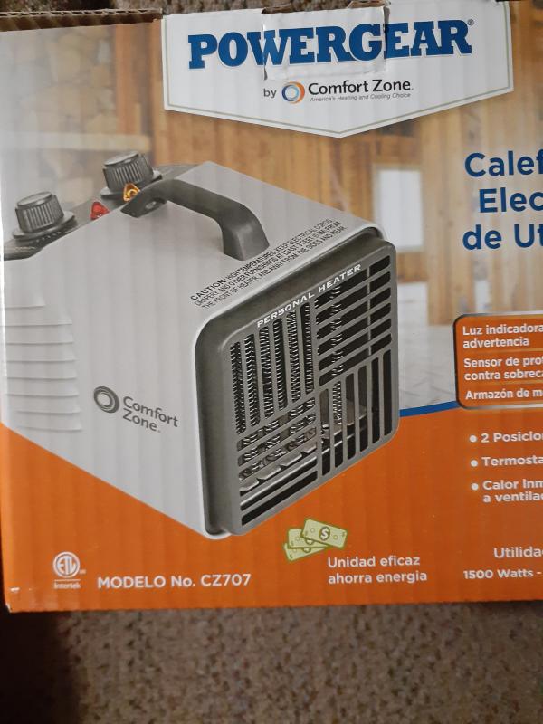 Reviews for Comfort Zone 1,500-Watt Grey Fan-Forced Electric Portable  Utility Garage Heater | Pg 1 - The Home Depot