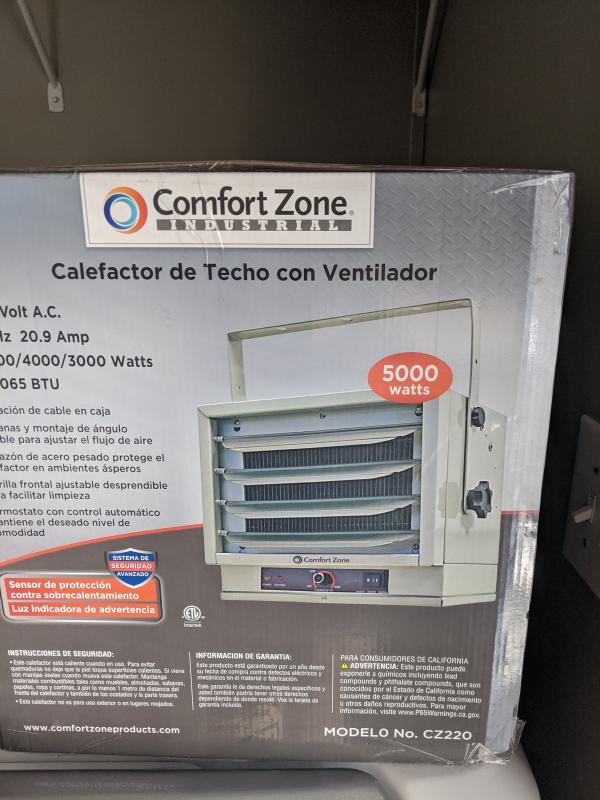 5000 Watt Comfort Zone Cz220 Troubleshooting Ceiling Mount Comfort