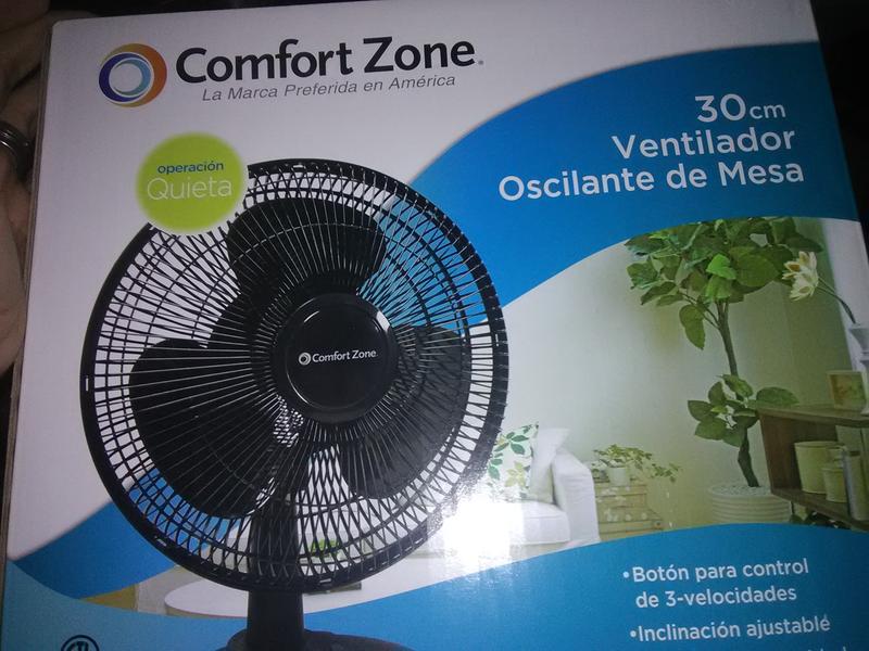 Comfort Zone Fan 12" OSC Table Black 3SP