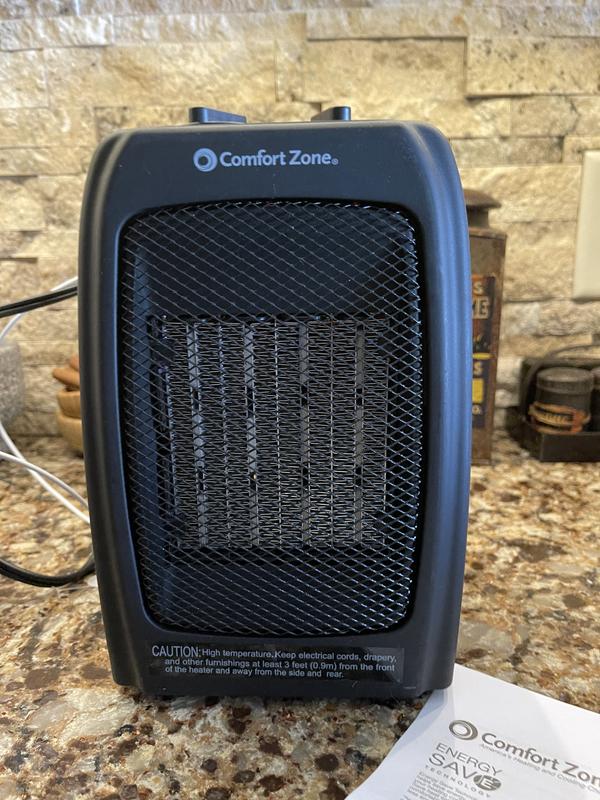 Comfort Zone Up to 1500-Watt Ceramic Compact Personal Indoor Electric Space  Heater with Thermostat in the Electric Space Heaters department at Lowes.com