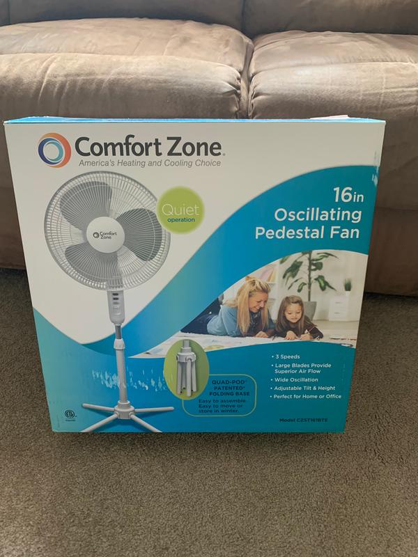 My free 16in Oscillating Stand Fan by Comfort Zone