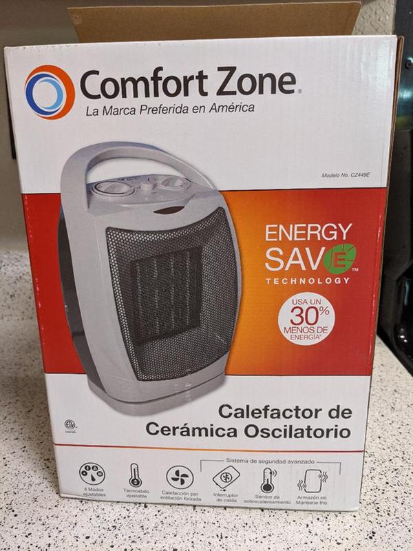 Comfort Zone Up to 1500-Watt Ceramic Compact Personal Indoor Electric Space  Heater with Thermostat in the Electric Space Heaters department at Lowes.com