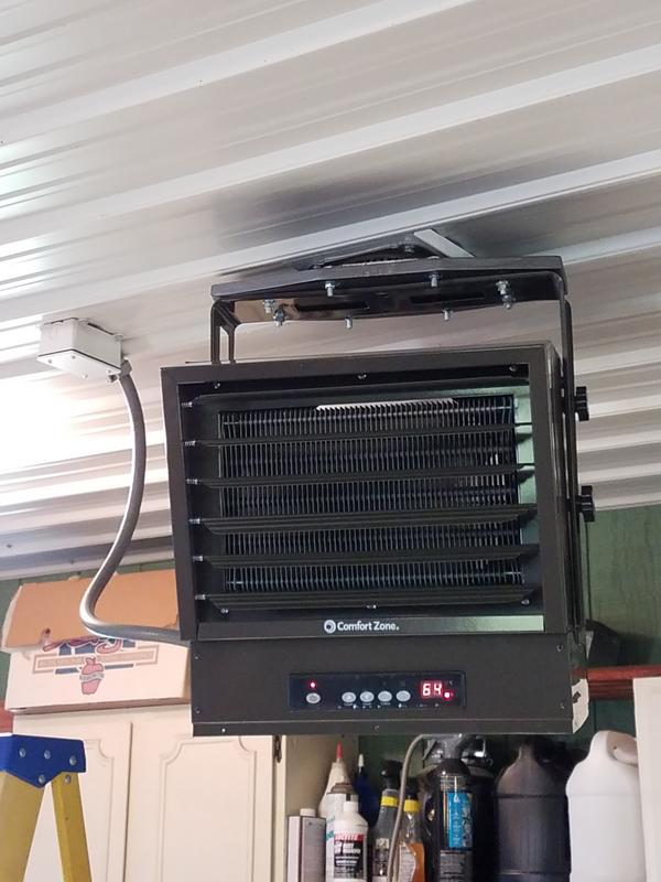 Comfort Zone Up to 10000-Watt Electric Garage Heater with Thermostat in the  Electric Garage Heaters department at Lowes.com