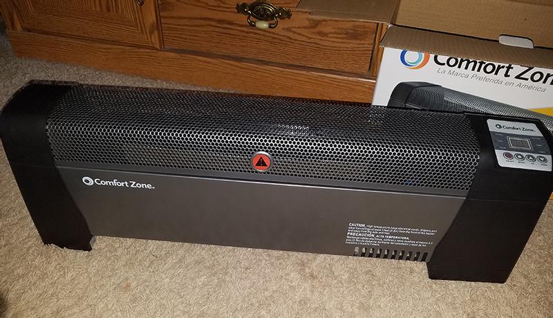 Comfort Zone Up to 1500-Watt Convection Baseboard Indoor Electric Space  Heater with Thermostat in the Electric Space Heaters department at Lowes.com