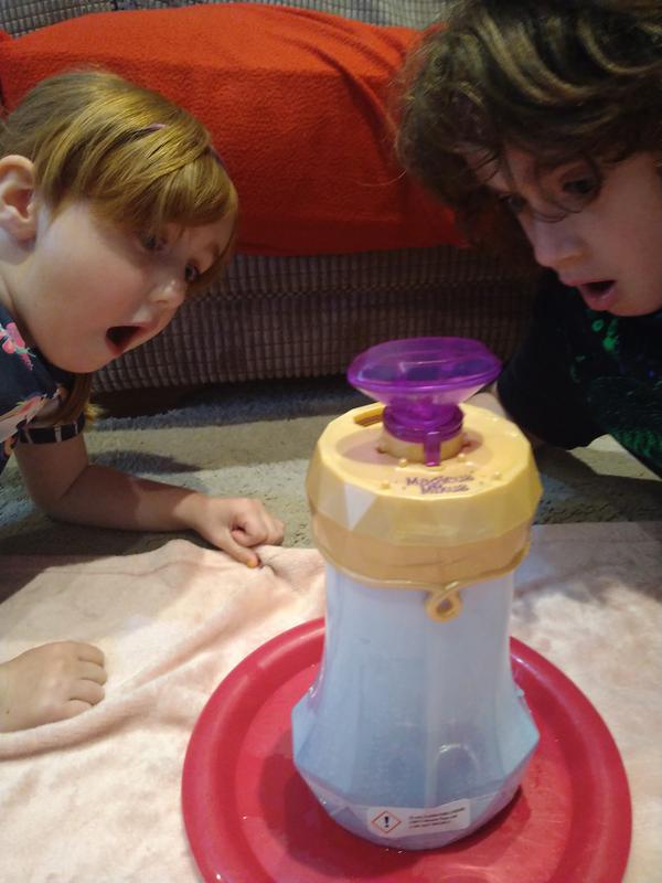 Shock as the potion starts to reveal the hidden toy