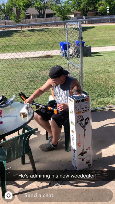 Just man, his beer, and his weed eater!