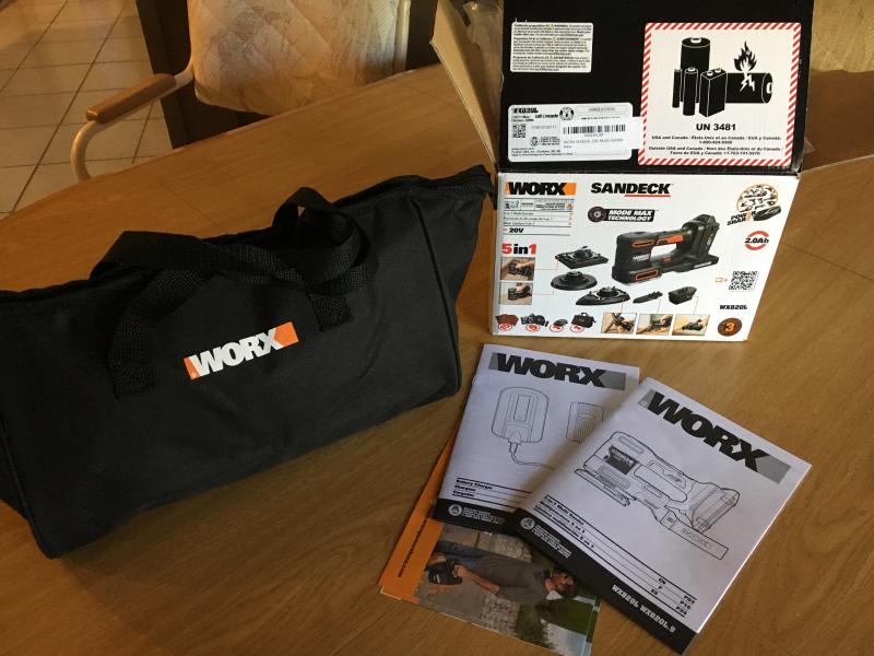 Includes storage bag large enough for sander and all accessories.