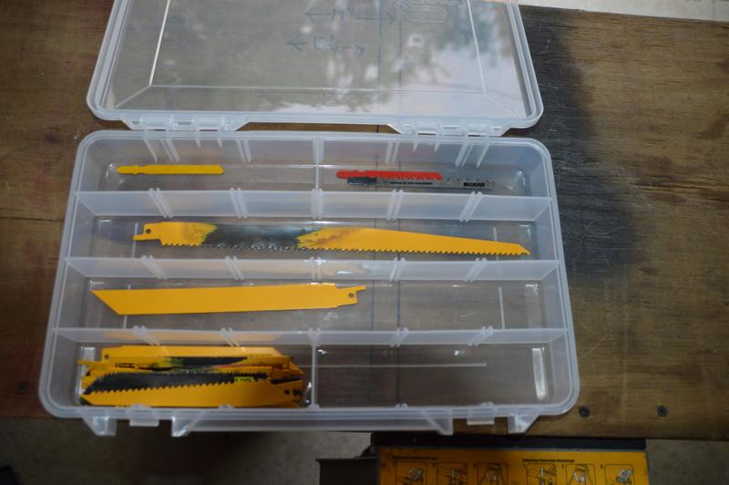 My Plano 3700 plastic fishing box for my saw blades.