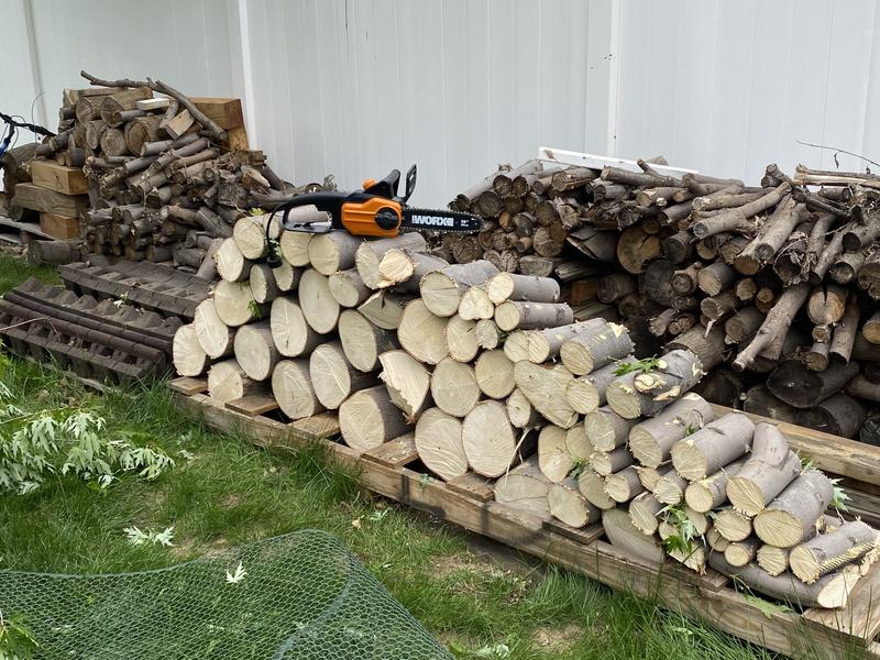 Another pile of wood for the fire pit