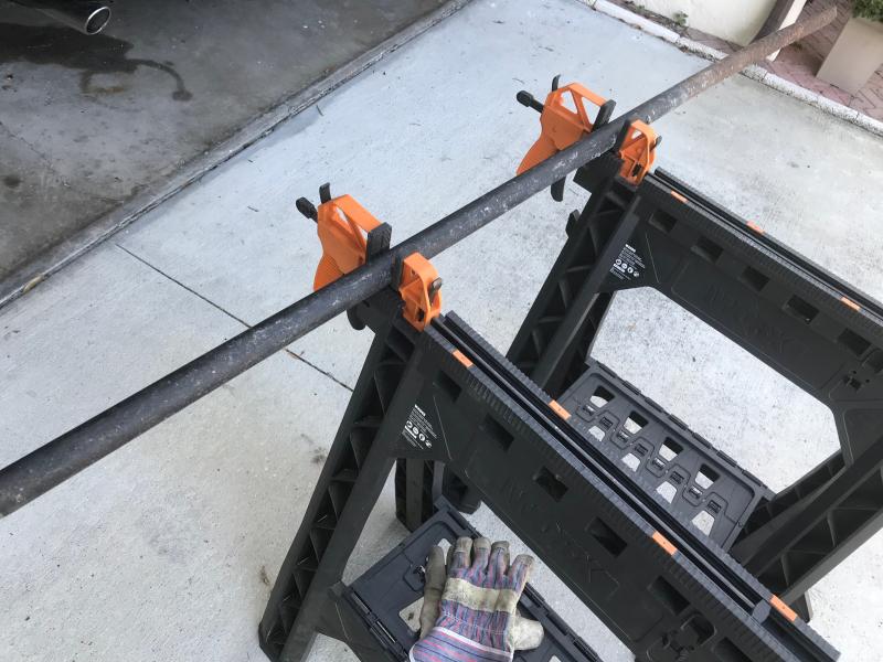 Fence rail before cutting