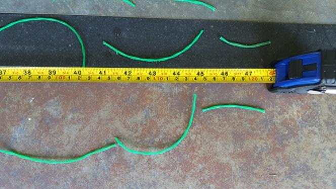 Close up of wasted line. That's two rows of four feet each. Over 8 ft of wasted line.
