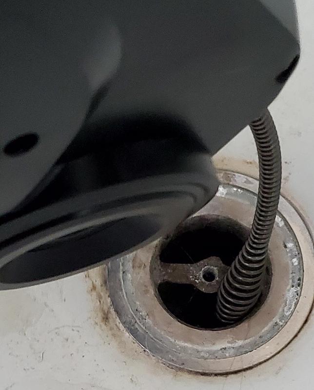 Auger tip too large for standard size tub drain