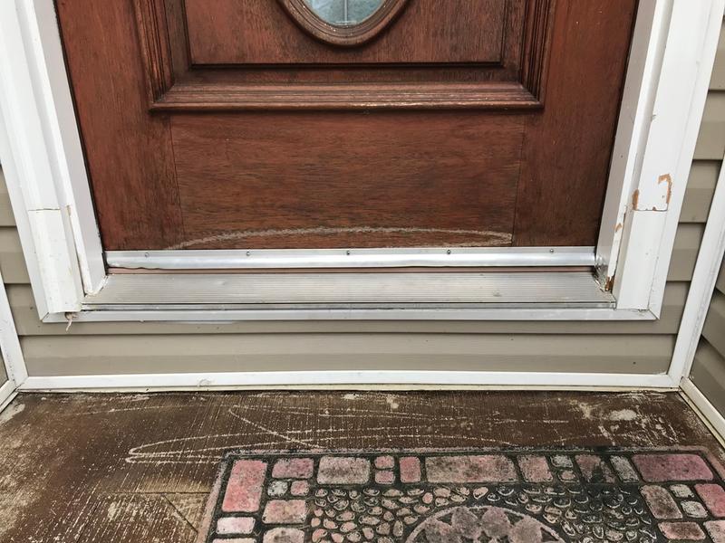 New molding temporarily set in place