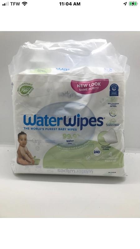 WaterWipes Original Plastic Free Baby Wipes, 540 Count 9 packs, 99.9% Water  Wet