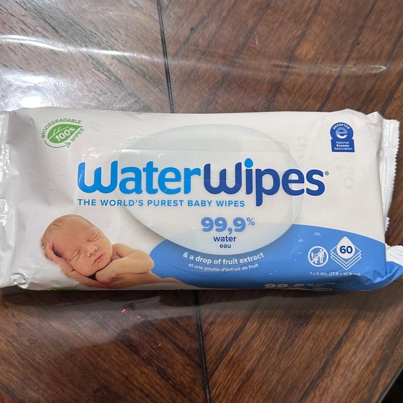 WaterWipes Plastic-Free Original Baby Wipes, Hypoallergenic for