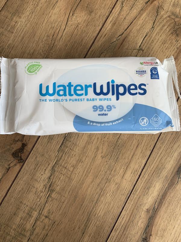 WaterWipes Plastic-Free Original Baby Wipes, Hypoallergenic for Sensitive  Skin Unscented, 9x60