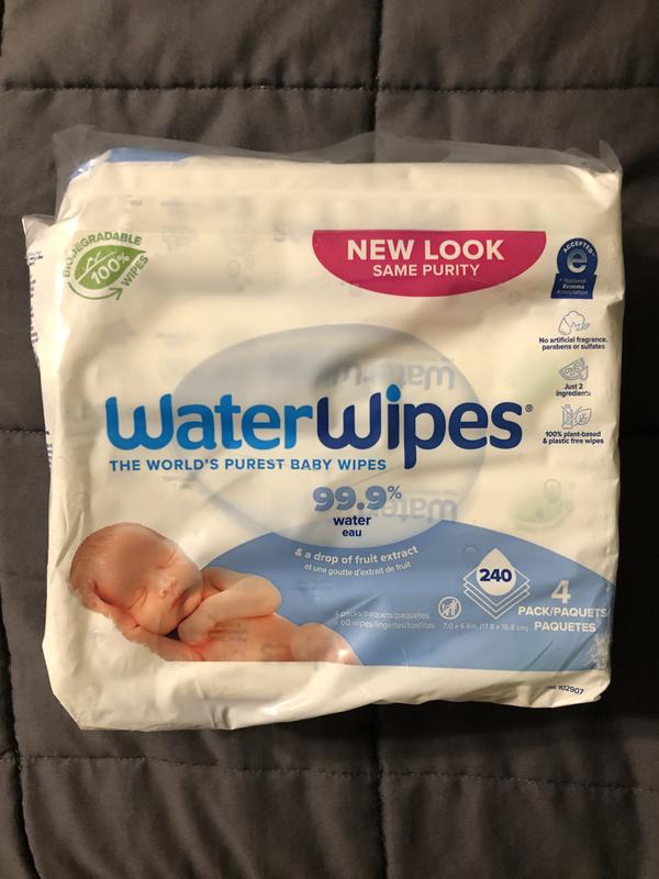 WaterWipes Plastic-Free Original Baby Wipes, Hypoallergenic for Sensitive  Skin Unscented, 9x60