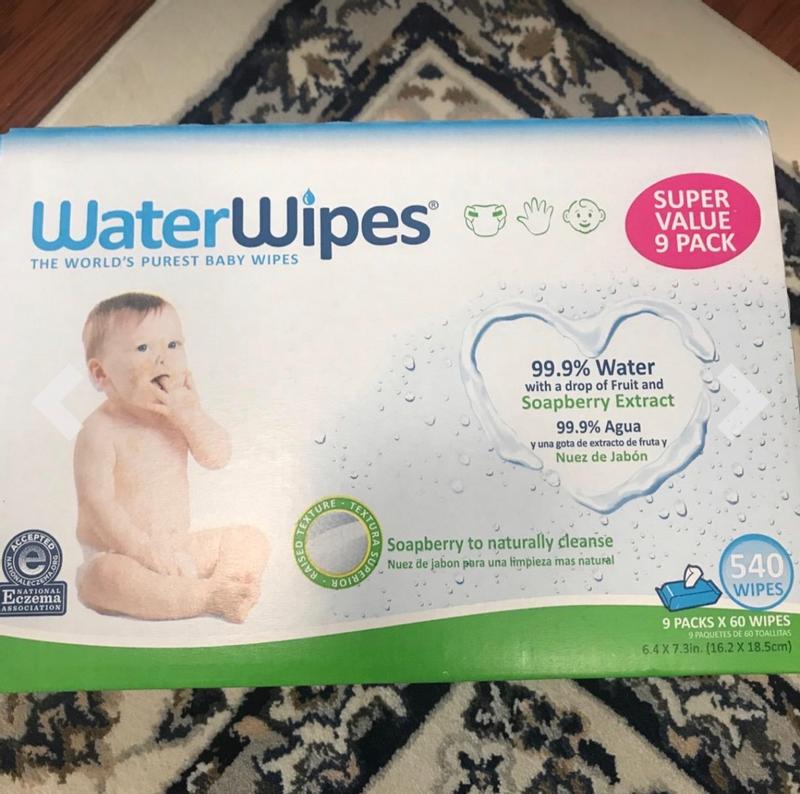 WaterWipes Plastic-Free Original 99.9% Water Based Baby Wipes,  Fragrance-Free for Sensitive Skin, 540 Count (9 Packs) 