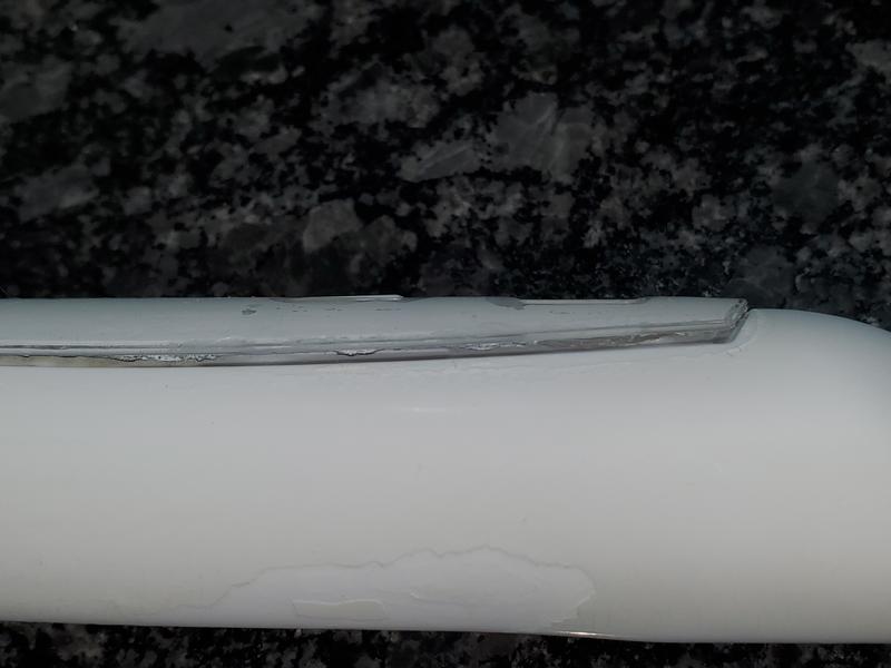 Control panel separating from the toothbrush body