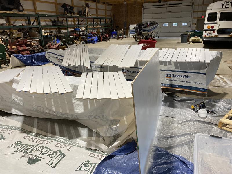 Trim and plywood spray setup