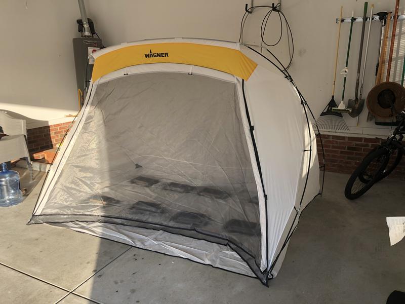 Wagner Spraytech 520008 Control Painter HVLP Handheld Stain Painter, Yellow  & Wagner Spraytech C900038.M Large Spray Shelter, Portable Paint Booth