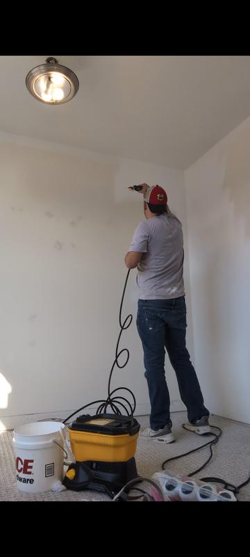 Easiest sprayer Ive ever used. Took about 5 mins to paint a 120sq foot closet