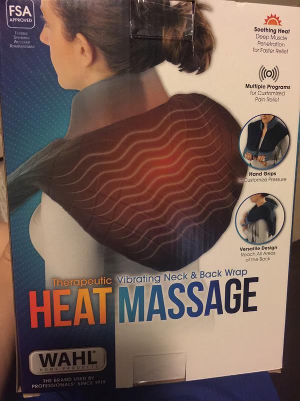 Wahl Neck & Back Massager with Heat, Soft Fabric, 4 Pre Programmed Massage  Settings 