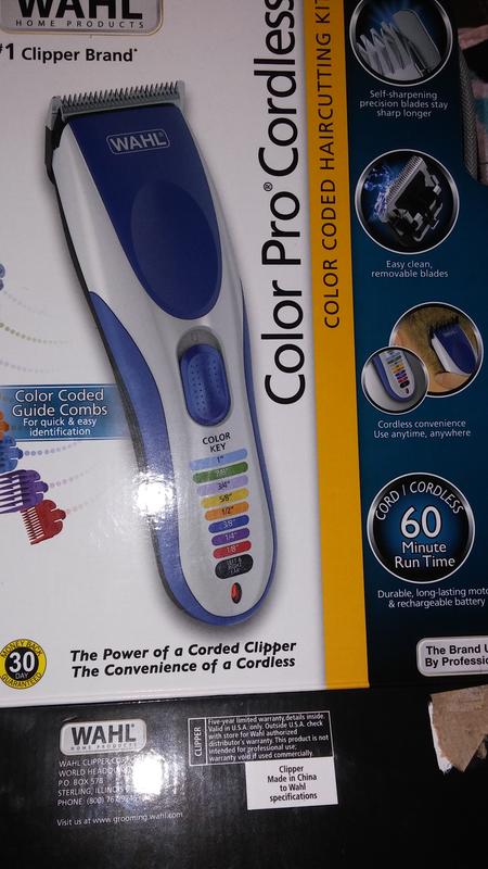 wahl color pro cordless charge time