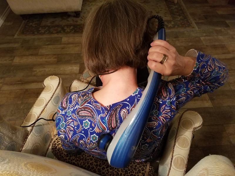 Fits perfectly between my should blades...