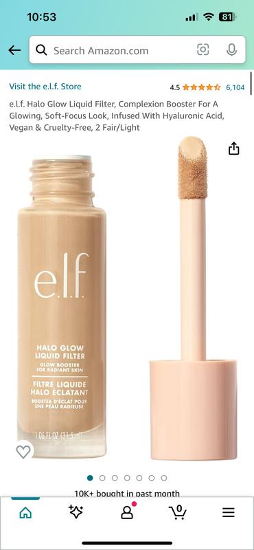  e.l.f. Halo Glow Liquid Filter, Complexion Booster For A Glowing,  Soft-Focus Look, Infused With Hyaluronic Acid, Vegan & Cruelty-Free, 5  Medium/Tan : Beauty & Personal Care