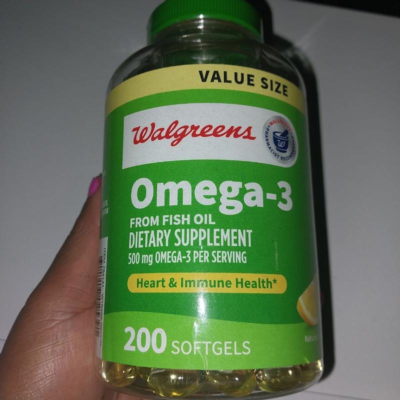 Walgreens Omega 3 500 mg From Fish Oil Softgels Natural Lemon