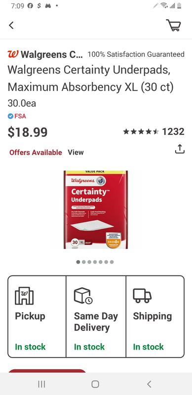Walgreens Certainty Moderate Absorbency Large Underpads (18 ct) Delivery -  DoorDash