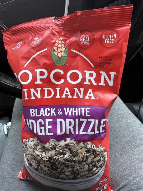 Popcorn Indiana Black White Drizzle Popcorn Black White