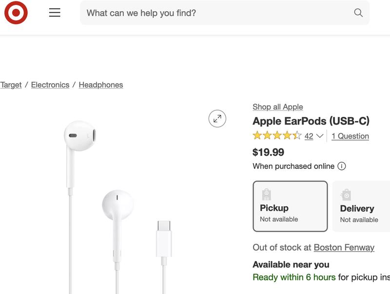 Apple Earpods (usb-c) : Target