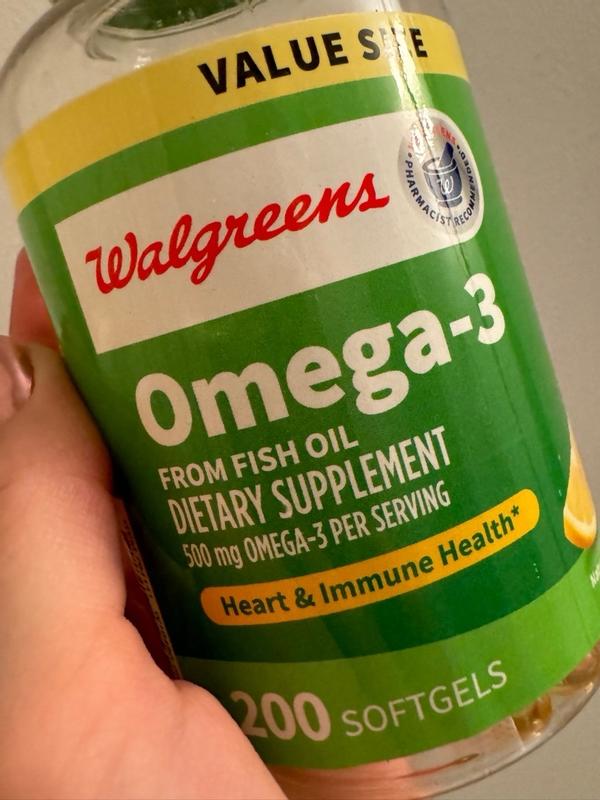 Walgreens Omega 3 500 mg From Fish Oil Softgels Natural Lemon