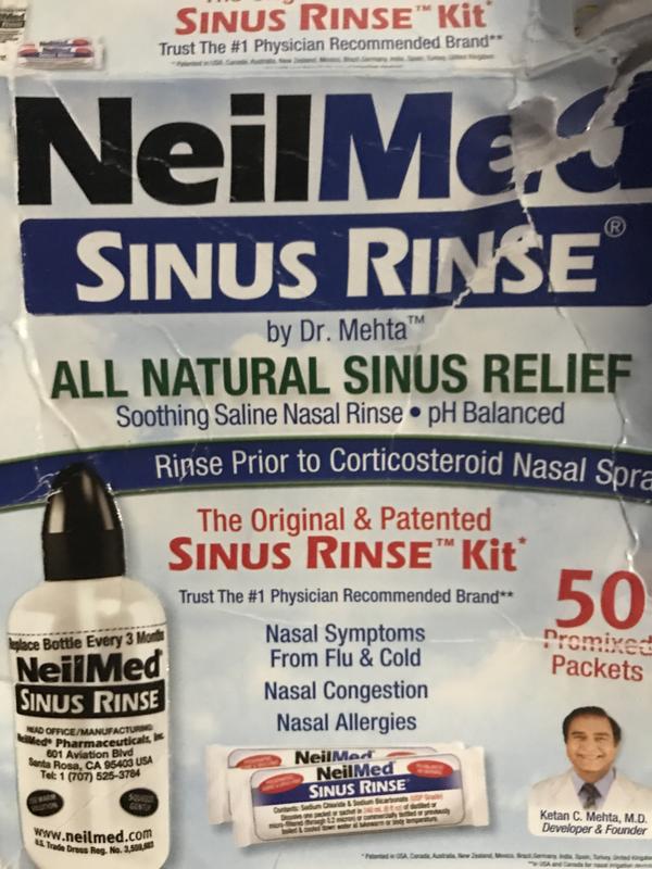 Nasal Sinus Rinse NasaFlo Neti Pot 50 sachets salins
