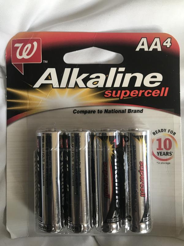 Walgreens Alkaline Supercell Batteries AA 4 Packaging May Vary