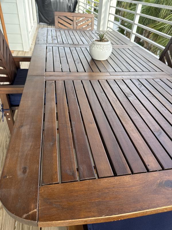 Walker Edison 5 -Piece Patio Dining Set Extendable Table Wood Rectangle ...