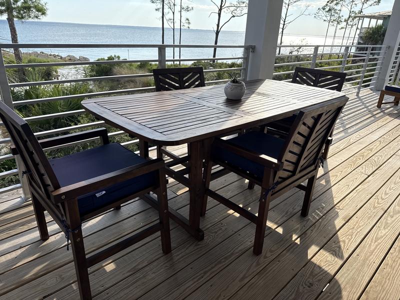 Walker Edison 5 -Piece Patio Dining Set Extendable Table Wood Rectangle ...