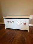 plain white toy chest